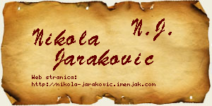 Nikola Jaraković vizit kartica